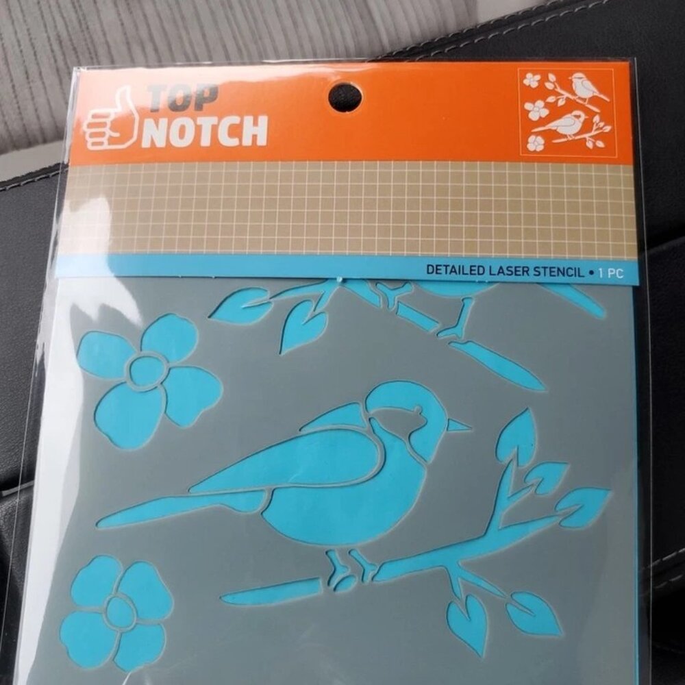 Top Notch Detailed Laser Stencil Bird On A Branch 6 In X 6 In for DIY